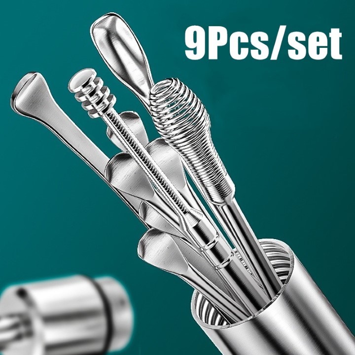 Bộ dụng cụ lấy dáy tai inox 6 món - Bộ lấy ráy tai thép không rỉ 6 món