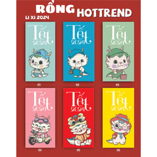 Combo 100 bao lì xì tết 2024 lì xì tết Giáp Thìn được chọn mẫu