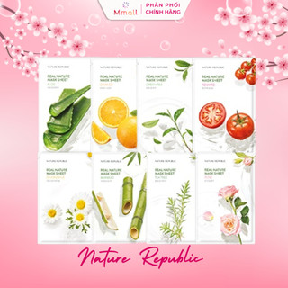 Mặt nạ giấy Nature Republic Hàn Quốc Real Nature Mask cấp ẩm dưỡng trắng phục hồi da chính hãng 25ml | Mmall_vn