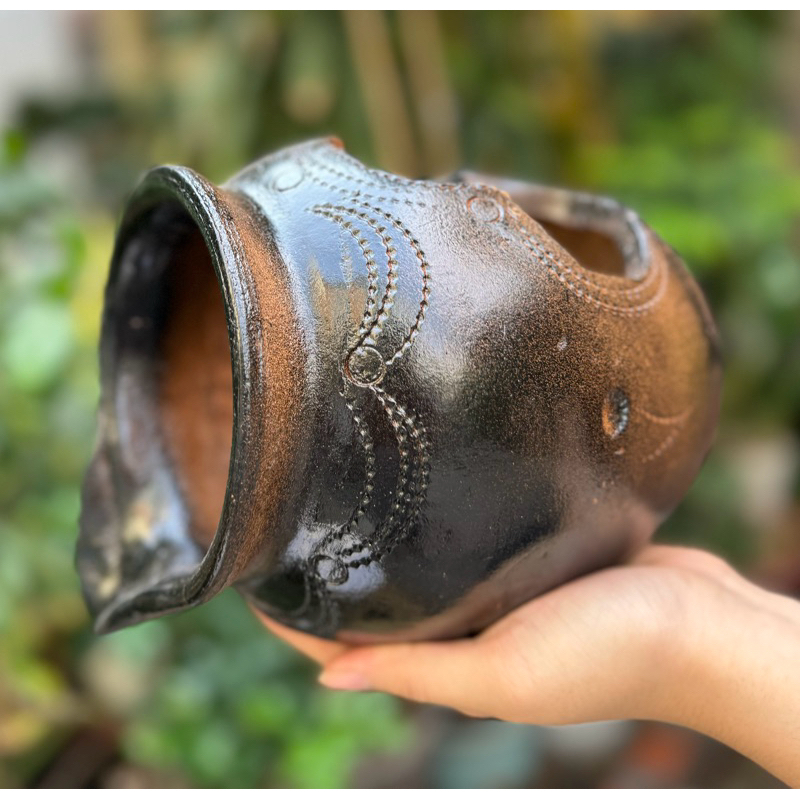 Bình gốm thác nước trang trí hồ cá, chậu cá