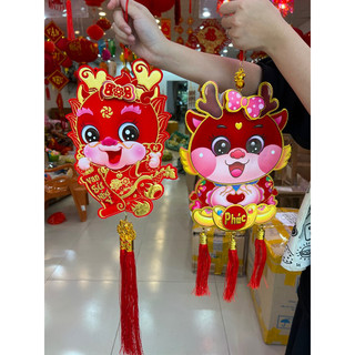 Khánh treo rồng đỏ trang trí tết