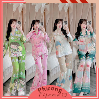 Pijama nhiều mẫu siêu cute lụa xước xinh xắn cực kỳ