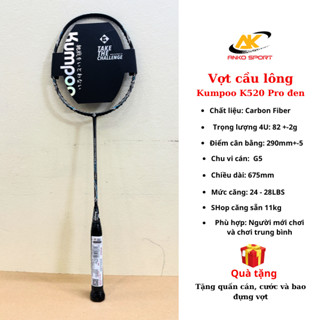 Vợt cầu lông Kumpoo Power Control K520 Pro  căng max 12,7kg căng sẵn 11kg công thủ toàn diện cho mọi người chơi