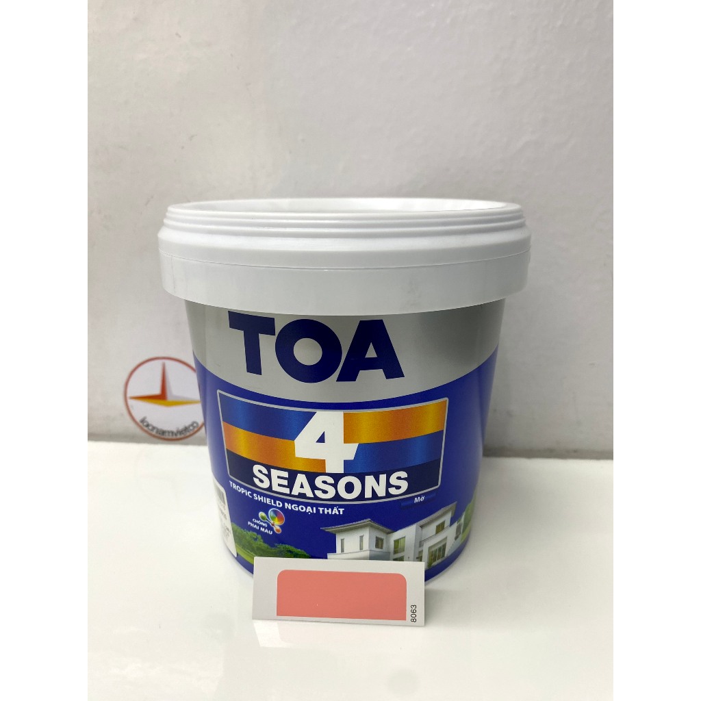Sơn phào chỉ trong và ngoài nhà Toa 4 Season Tropic Shield màu hồng 8063 (C) _1L