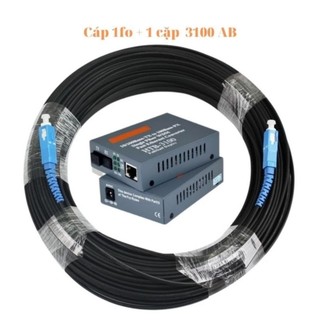 50m,,100m, 150m cáp quang 1fo gia cường bấm sẵn 2 đầu,,kèm theo cặp converter quang 3100ab +2 dây mạng 1m