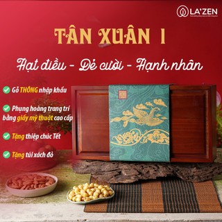 Bộ quà tặng hạt dinh dưỡng bằng gỗ thông nhập khẩu Tân Xuân sang trọng, cao cấp La'zen