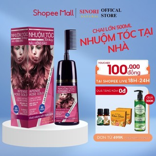 Thuốc nhuộm tóc đỏ rượu vang Sinori thuốc nhuộm tóc không cần tẩy, tặng kèm dụng cụng - 500ml