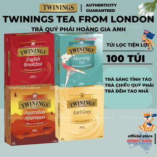 [100 Túi] Twinings English Breakfast Tea Bags Lọc Đa Dạng Trà Bá Tước Grey Tea Australian Afternoon Tea Morning Tea