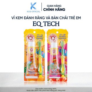 Combo Bàn chải + Gel đánh răng trẻ em EQ Tech Junior kem đánh răng cho bé từ 2 đến 8 tuổi dạng gel trong suốt 75g