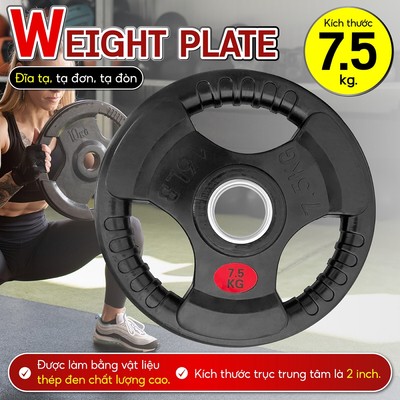 BG - Tạ miếng cao cấp bọc cao su non Thái Lan ( 50mm) 7,5KG , Tạ tay tác động nhiều lên cơ tay