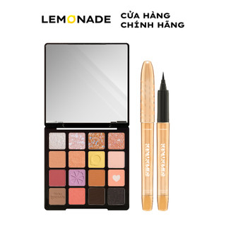 Combo Lemonade gồm 01 Bảng phấn mắt Aesthetic Eyeshadow Palette Version 2 20.8g và 01 Bút kẻ mắt SuperTiger Eyeliner 1g