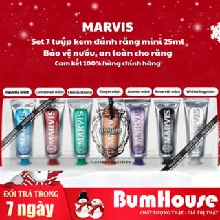 Mini Set 7 Tuýp Kem Đánh Răng Marvis Classic 7X25ml - 7 Mùi Vị Hài Hòa, Cảm Giác Tươi Mát, Răng Nướu Chắc Khỏe