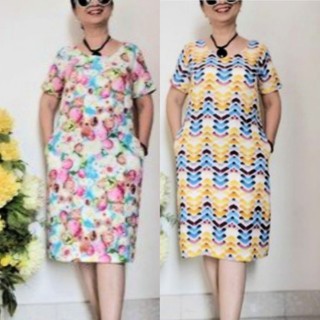 Size 2XL, 3XL, 4XL (65 - 90Kg) - Váy Đầm Vải Cotton Linen - Dáng Suông Trẻ Trung Tay Ngắn
