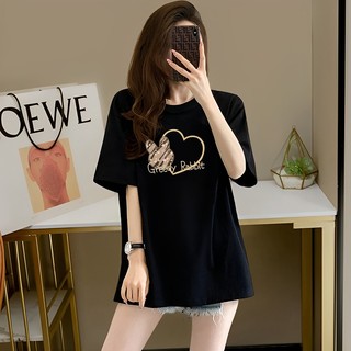 Áo thun nữ form rộng màu đen/trắng in hình thời trang - Áo phông nữ Loza kiểu R0012