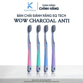 Bàn chải đánh răng EQ Tech Wow Charcoal Antibac Slim Soft lông mềm diệt khuẩn khử mùi bảo vệ nướu lợi