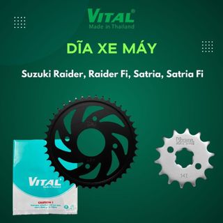 Dĩa Suzuki Raider, Raider Fi, Satria, Satria Fi Dĩa VITAL Size 34T đến 46T - Made in Thailand