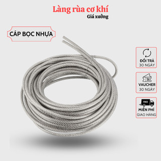 Dây cáp thép bọc nhựa 3mm, 4mm, 5mm, 6mm, 8mm cáp lụa bọc nhựa