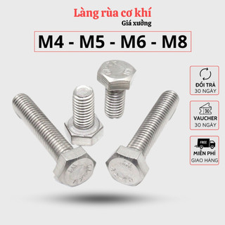 Bulong lục giác ngoài inox 304 m4 m5 m6 m8, ốc inox lục giác ngoài