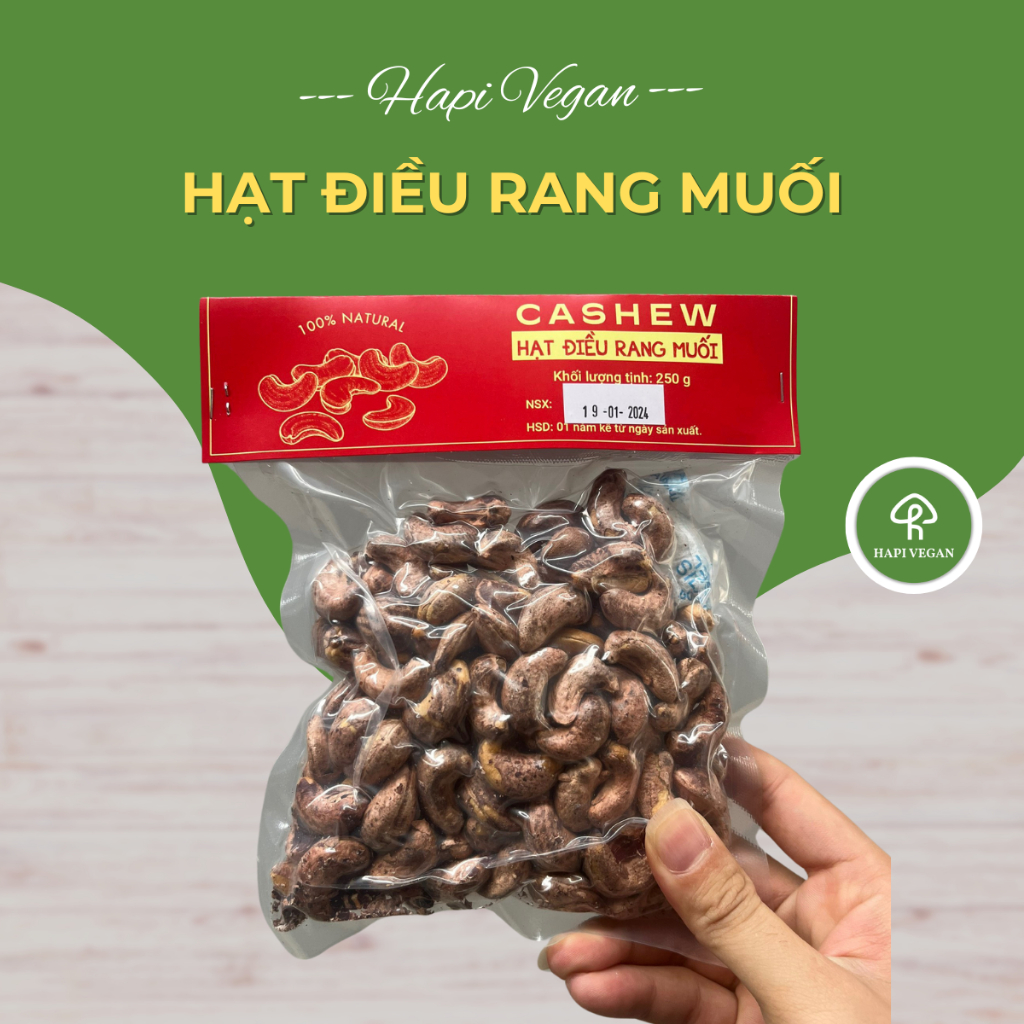 Hạt Điều Rang Muối 𝐇 𝐇𝐀𝐏𝐈 𝐕𝐄𝐆𝐀𝐍 250g
