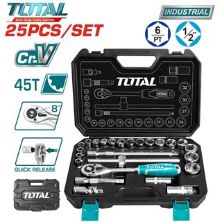Bộ 25 cái đầu tuýp & cần siết 2 chiều total tht121251