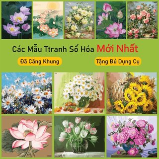 Tranh treo tường tự tô màu số hóa DALI Tranh các mẫu hoa Kích thước 40-50