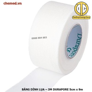 Băng keo lụa y tế 3M Durapore, băng keo dính y tế 5x9,1m
