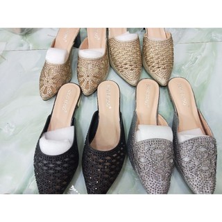  Giày sục sabo big size 36-42 quai đính đá rất đẹp có gót 3p va 5p 
