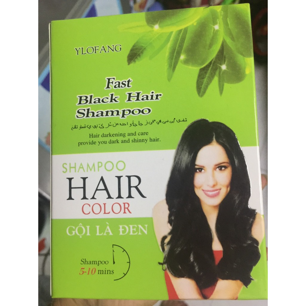 DẦU GỘI LÀ ĐEN OLiVE XANH SAMPOO HAIR COLOR {hộp 10 gói}