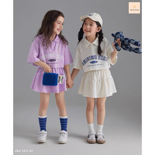Set Jam&Jenny áo thun polo phối chân váy xoè bé gái
