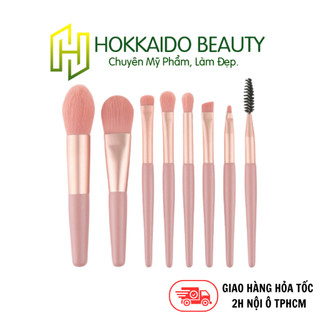 Hokkaido - Bộ cọ trang điểm cá nhân màu hồng 8 món