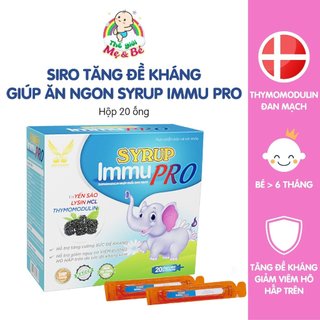 Siro ăn ngon cho bé Immu Pro - tăng cân, tăng đề kháng, hết táo bón, giảm ốm vặt (Hộp 20 ống)