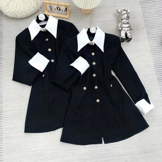 BIGSIZE VÁY PHỐI CỔ VEST TRẮNG - 20079