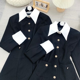 BIGSIZE VÁY PHỐI CỔ VEST TRẮNG - 20079