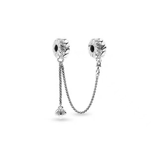 Charm khóa pandora dây an toàn họa tiết hạt gạo 1574 - charm chuẩn bạc s925