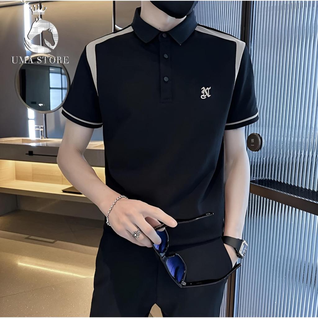 Áo Polo Nam UMA STORE Basic Travis Chất Vải Cotton Cá Sấu CMC Nam Tính Và Thanh Lịch, Áo Thun Nam Có Cổ Thêu Chữ N SPA47