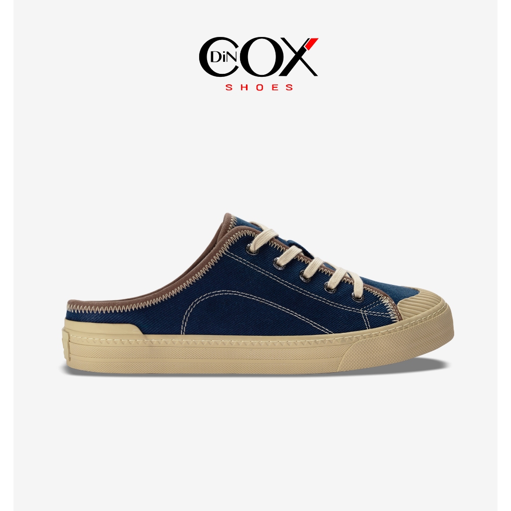 Giày Sục Đạp Gót Mules Vải Sneaker Unisex Tăng Chiều Cao 4cm DINCOX E10 Dark Navy | BigBuy360 - bigbuy360.vn