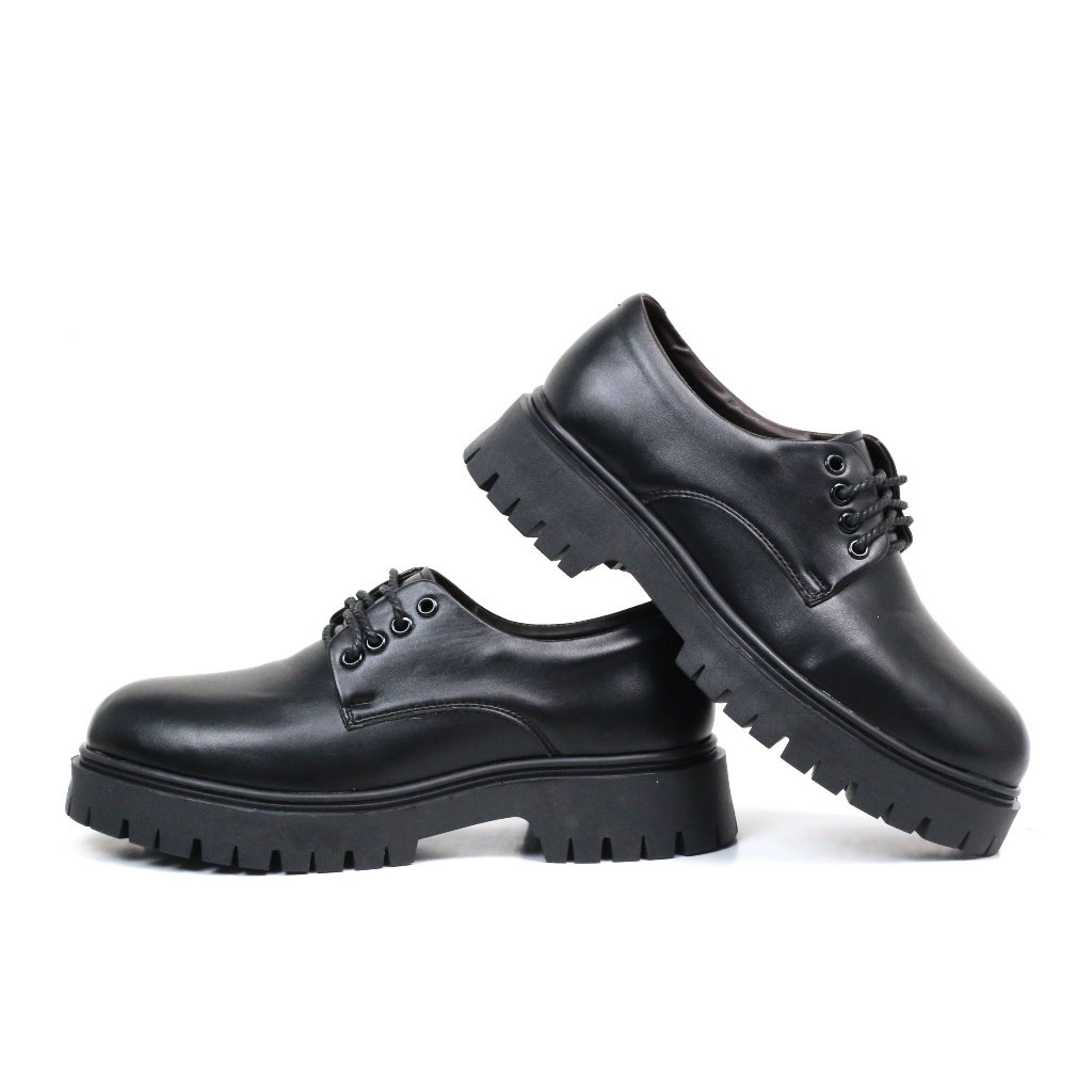 Giày da nam chunky derby da cột dây thời trang INICHI G1112 da lì may đế chắc chắn