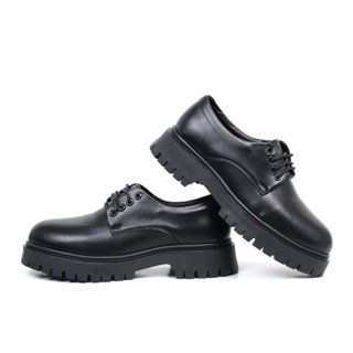 Giày da nam chunky derby da cột dây thời trang INICHI G1112 da lì may đế chắc chắn