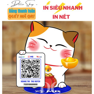Bảng quét mã QR để bàn thanh toán chất liệu mica bền đẹp chắc chắn