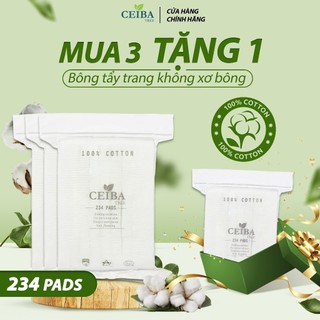 Combo 3 Tặng 1 Bông Tẩy Trang Ceiba Tree Siêu Mềm Mịn Không Xơ Bông 234 miếng (4 Bông 234M)