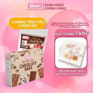 Combo tình yêu chớm nở, set nguyên liệu socola bọc dâu và bộ kit làm chocolate bark Bếp Của Mẹ Onici
