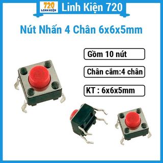 Combo 10 nút nhấn 4 chân 6x6x5mm