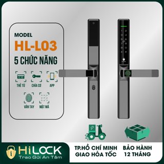 Khóa cửa vân tay thông minh Hilock HL-03  vân tay, mật mã, thẻ từ ,điện thoại , chìa cơ và APP
