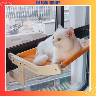 giường gắn cửa sổ cho mèo,giường cho mèo gắn giường ,Giường mèo kê lên giường,Giường cho Mèo