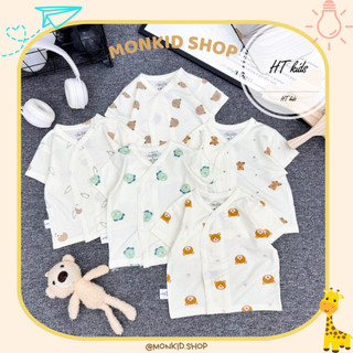 Combo 5 áo sơ sinh cộc tay PETIT HT, mềm mại thấm hút mồ hôi cho bé sơ sinh 0-9 tháng