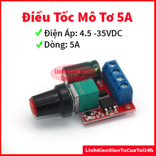 Mạch Điều Tốc Động Cơ DC PWM 5A 4.5V-35V Dùng Điều Khiển Tốc Độ Moto Chỉnh Độ Sáng Đèn Led - V1