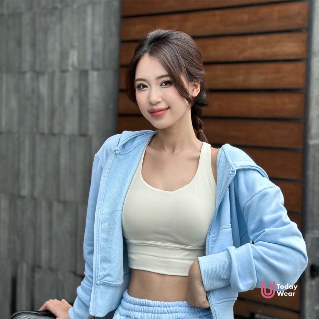 Áo khoác hoodie khóa zip Chilly tay dài form rộng thể thao nữ cá tính Today U Wear