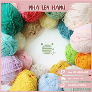Len sợi Combed Milk Cotton 50g sợi không xù