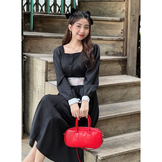 váy tiểu thư cổ vuông dáng xoè