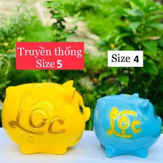 Heo đất/lợn đất pi truyền thống | size 5 | ống tiết kiệm tiền | decor | kèm ảnh thật